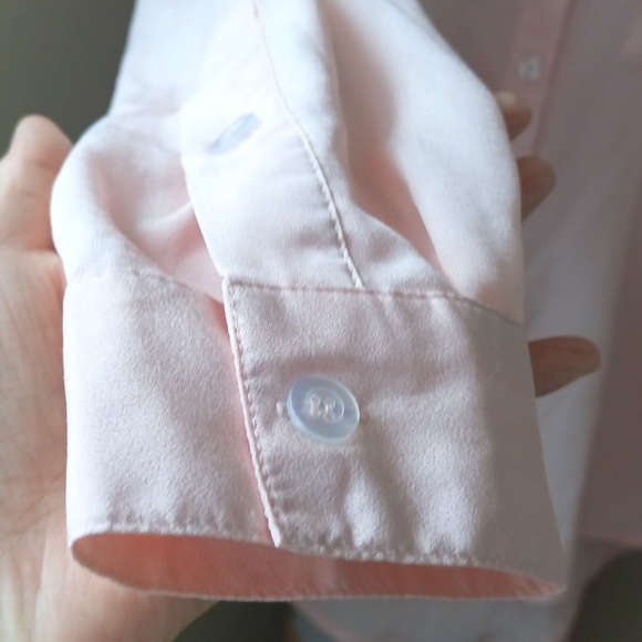 Ptp19" Sans Souci Light Pink Casual Button Down Shirt With Roll-Tab Sleeve - Picture 4 of 14
